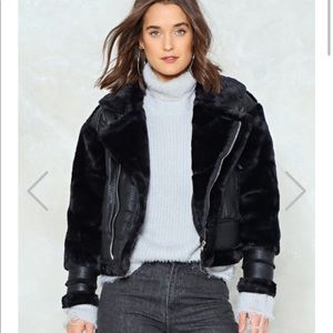 BRAND NEW Aviator Faux Fur Jacket